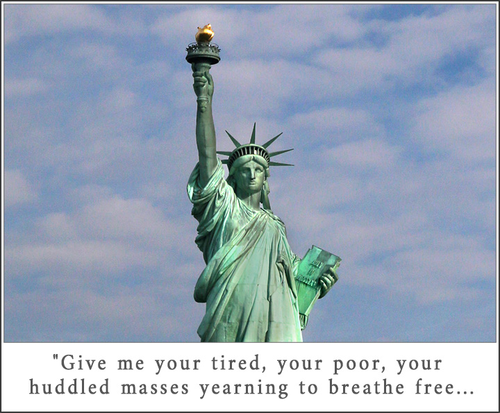 Statue of Liberty photo by CHCollins with Give Me Your Tired caption